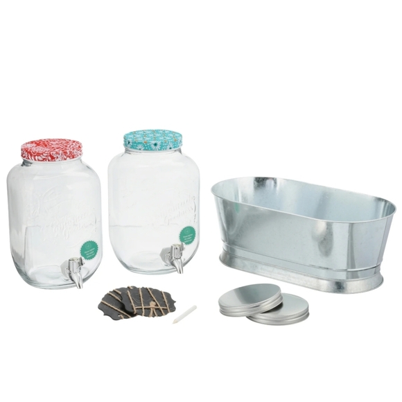 ❤️ New Pioneer Woman Homemade Goodness Clear Drink Dispenser Set - Picture 6 of 6